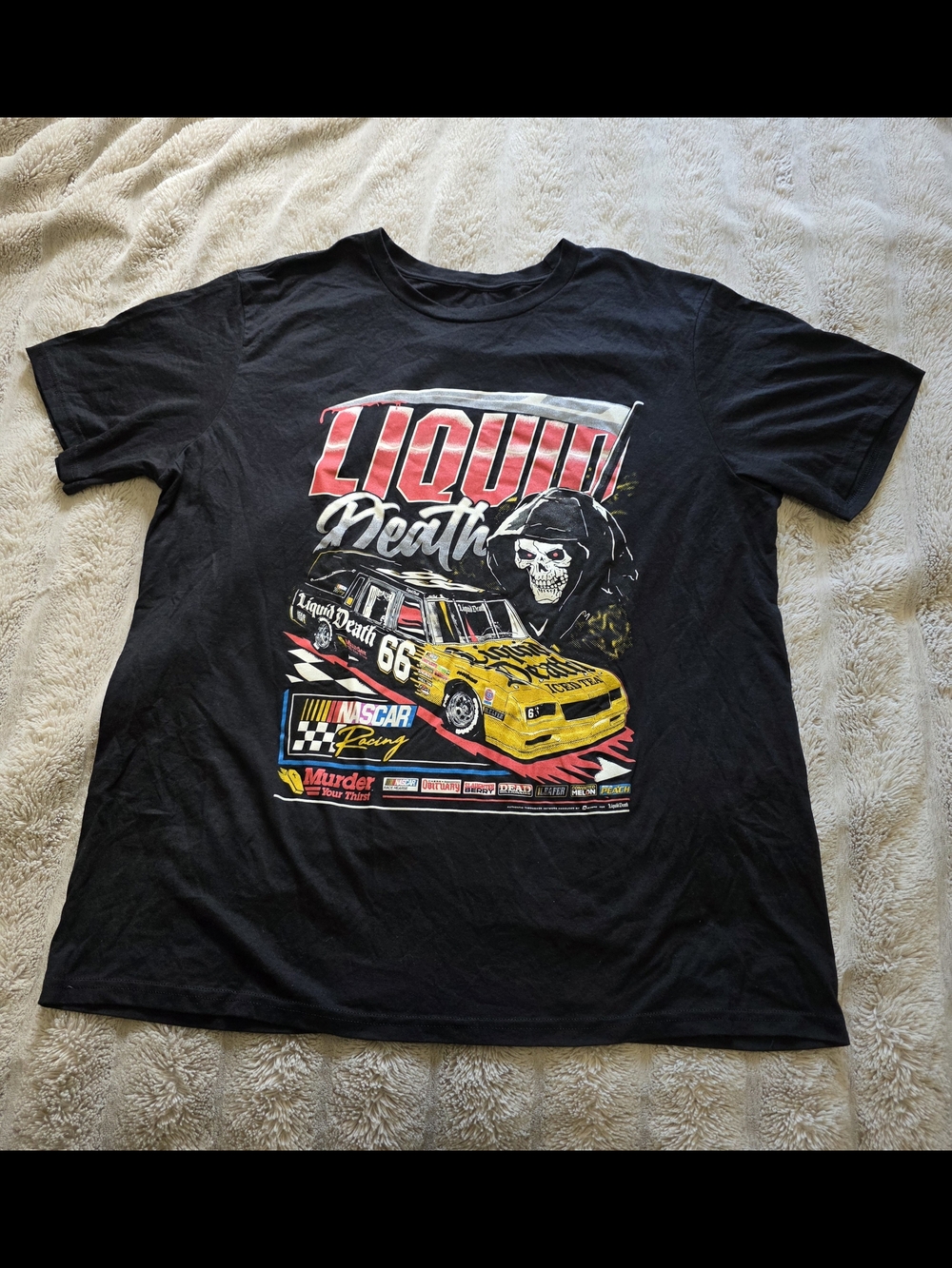 Nascar Liquid Death Black Short Sleeve Graphic Tee